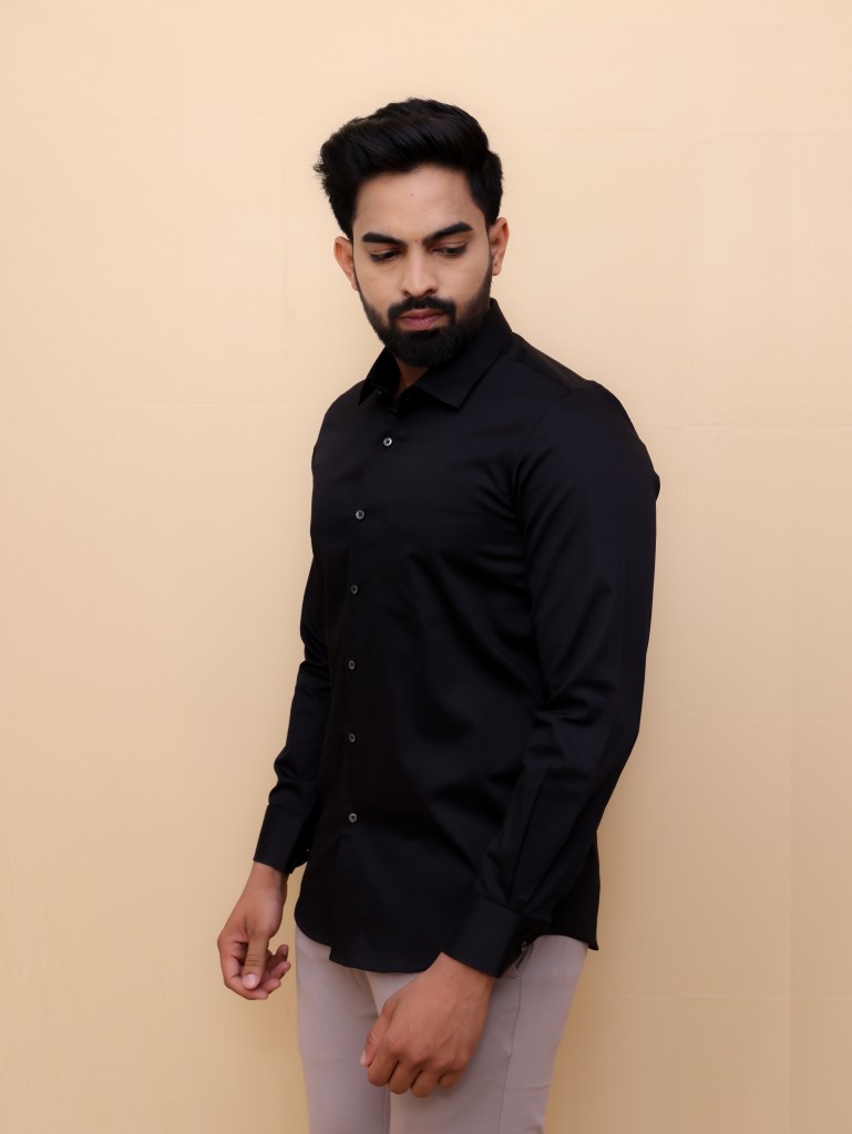 Black Noir Satin Shirt