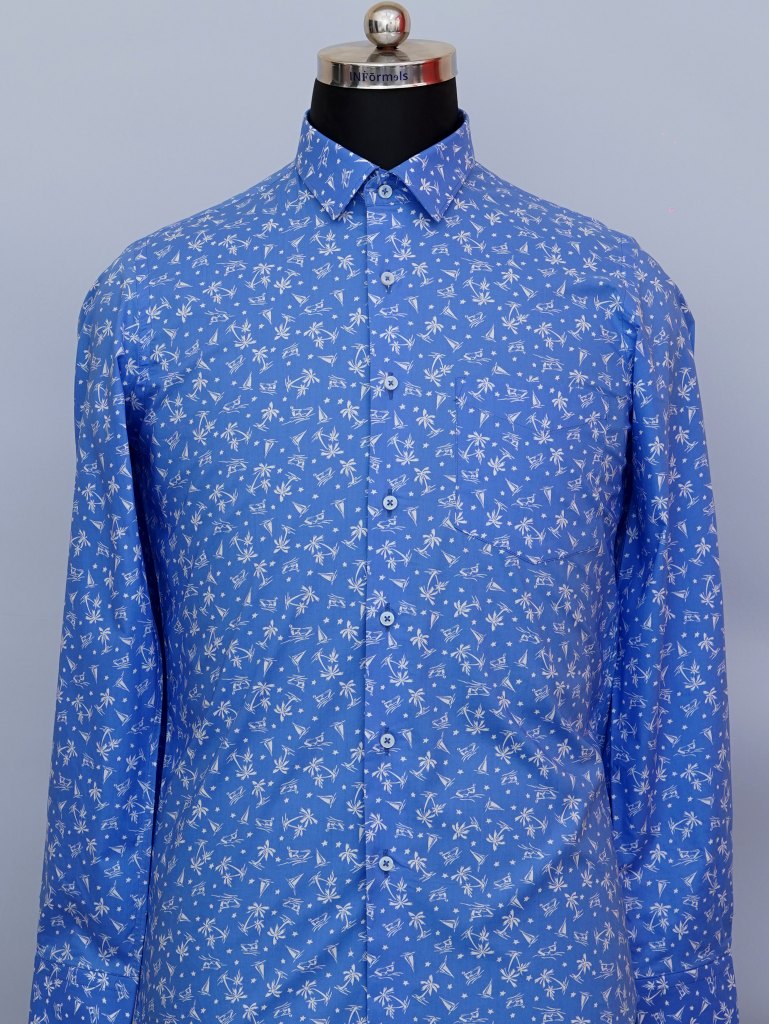 Blue Beach printed shirt