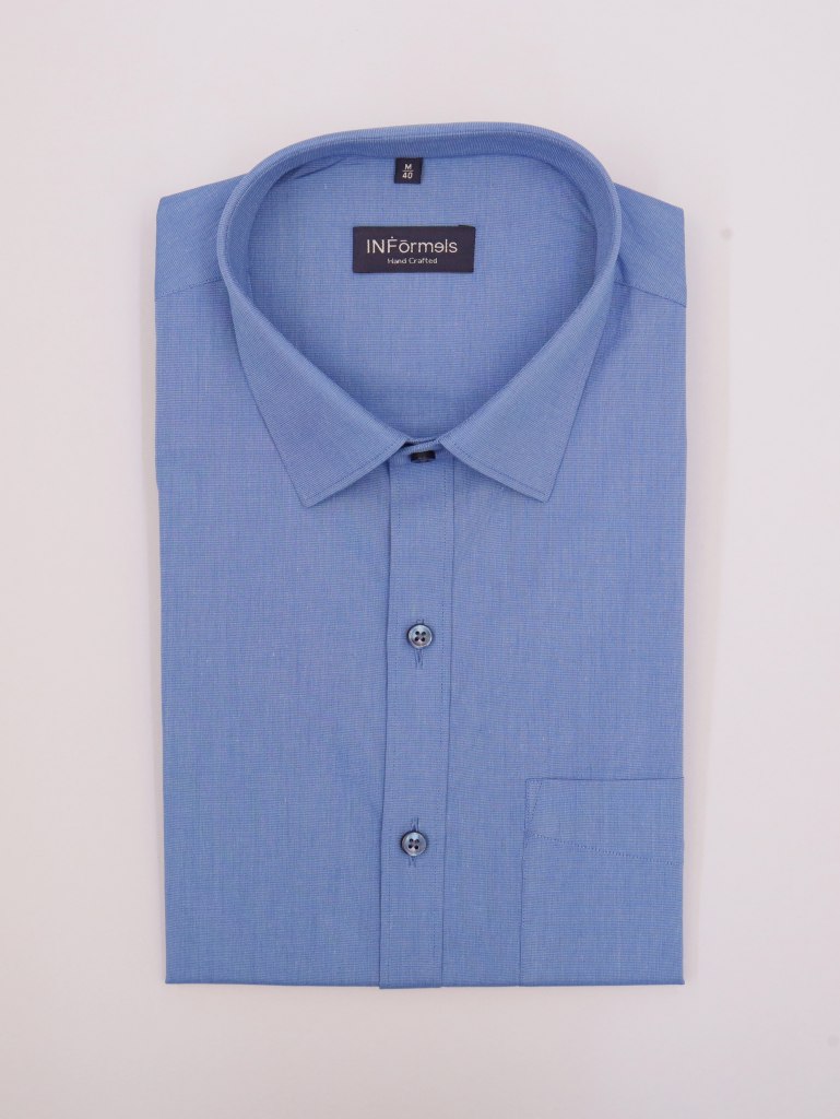 Blueberg Office Blue Plain Shirt