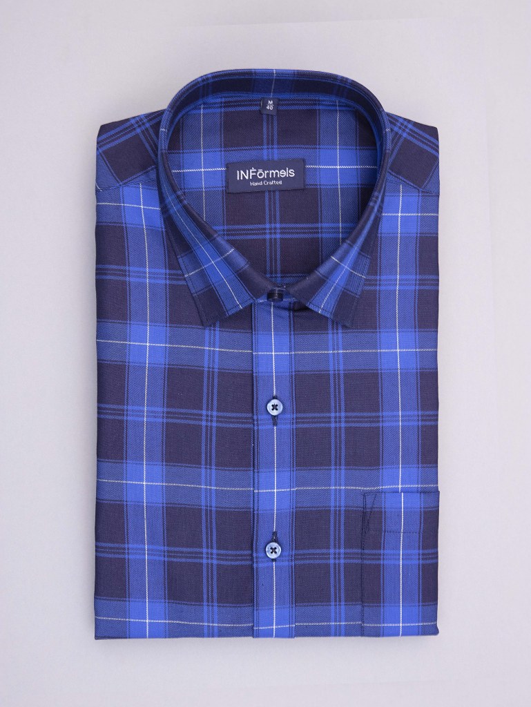 Cowbuoy blue black plaid shirt