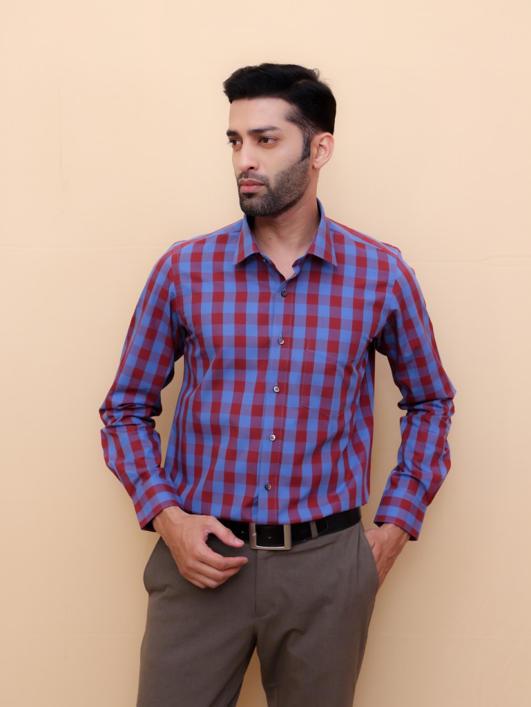 Crimson Blue Checks shirt