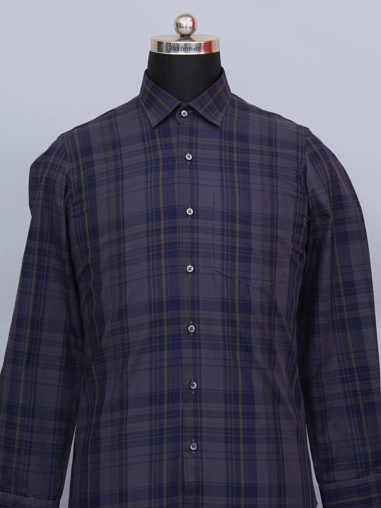 Dusky Nightfall Harmony Grey Checks Shirt