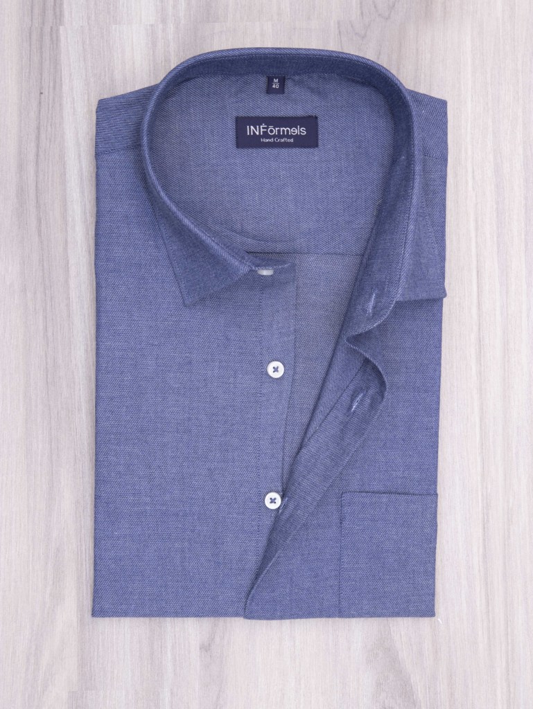 Midnight blue star twill shirt