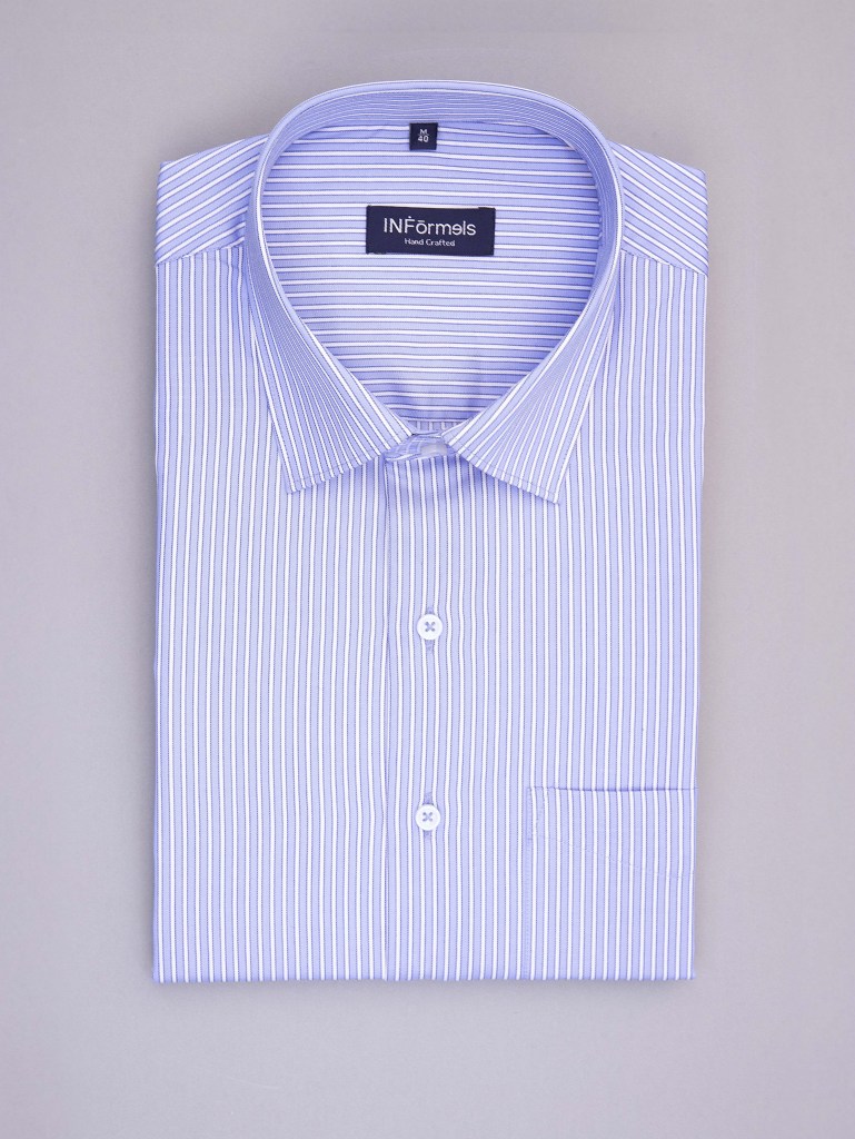 Glazy blue white stripe shirt