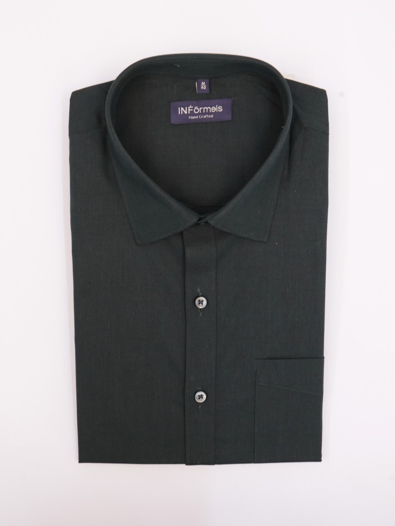 Gracious Bottle Green Plain Shirt