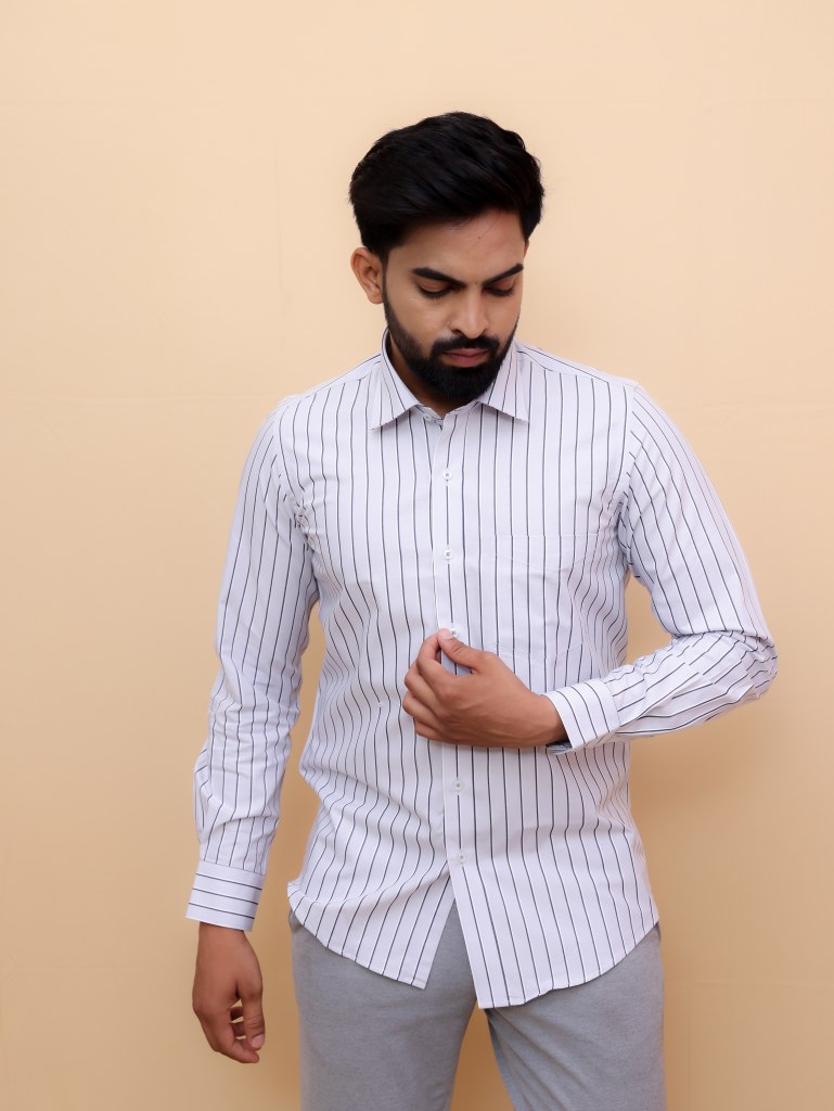 Gray Tonal Stripes Shirt