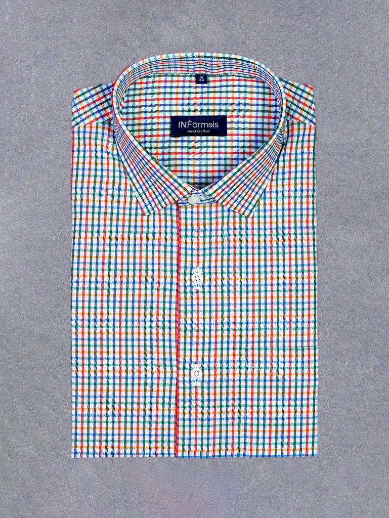 Leonardo multicolor gingham checks shirt