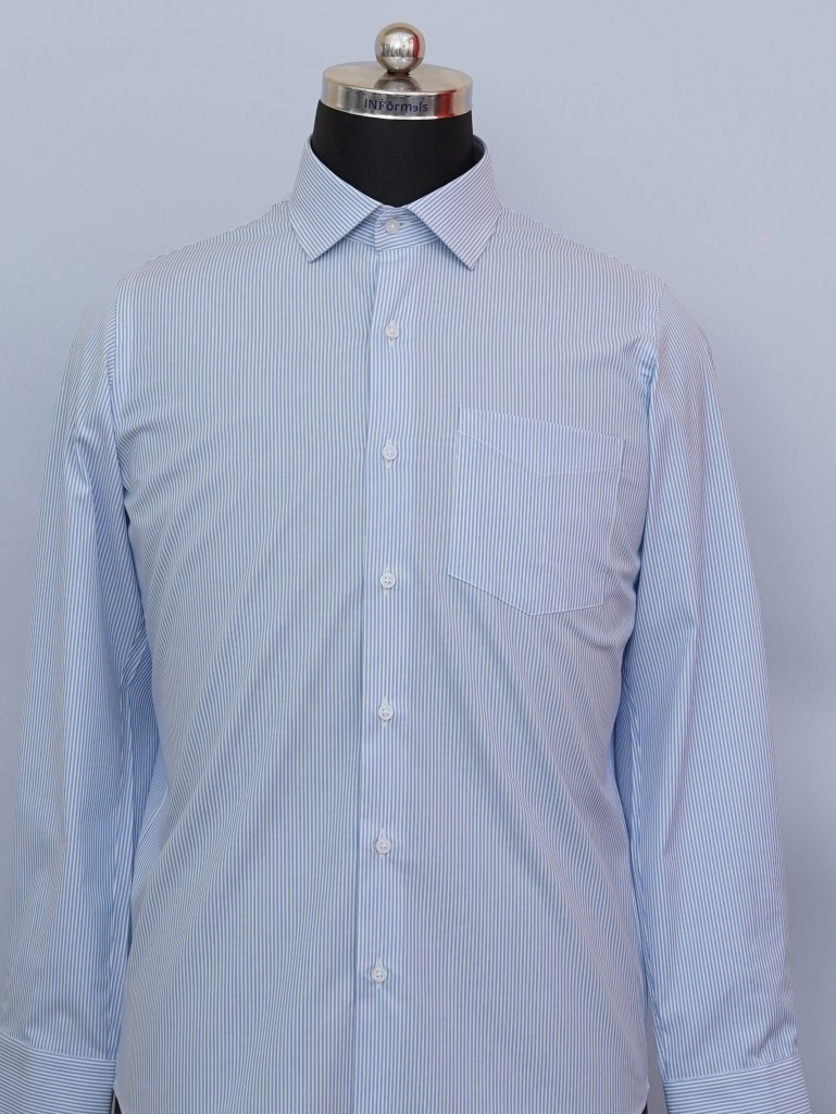 Lunar Whispers Skyblue Striped Shirt