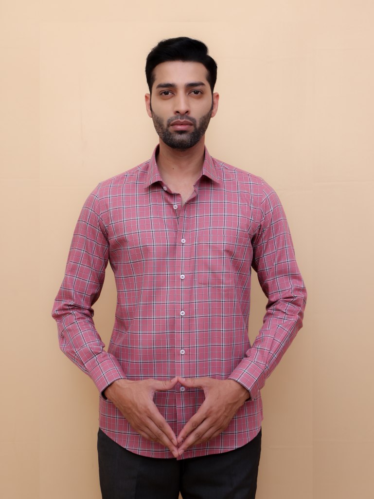 Mauve Lattice Checks shirt