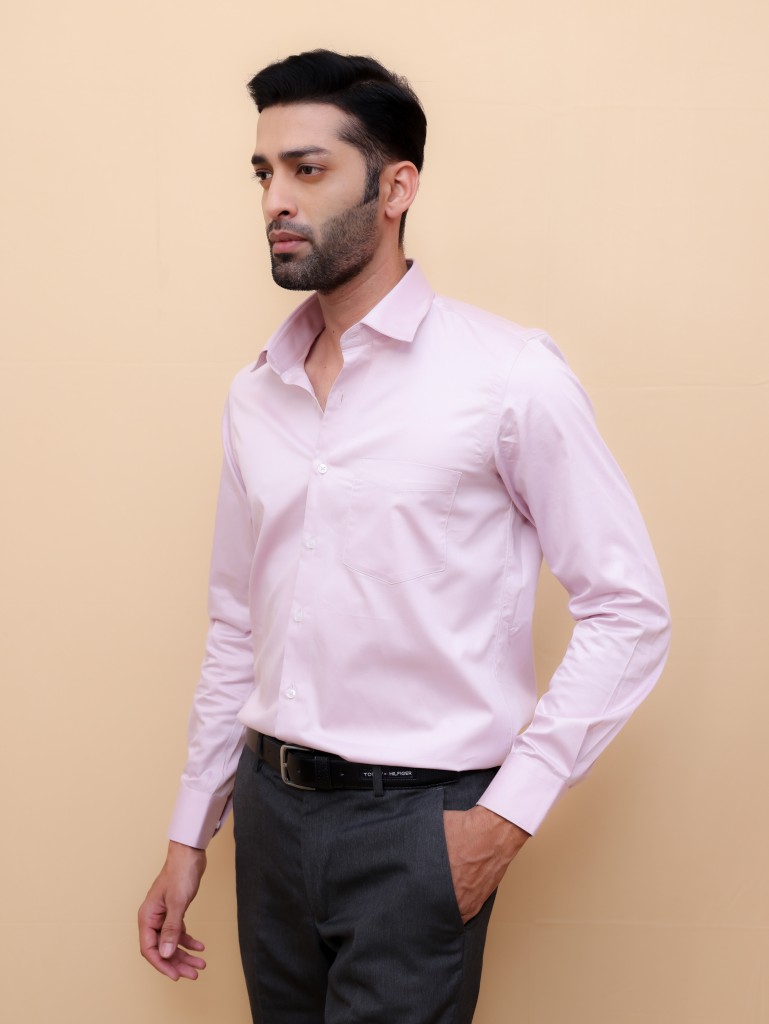 Mauve Silk Aura Satin Shirt