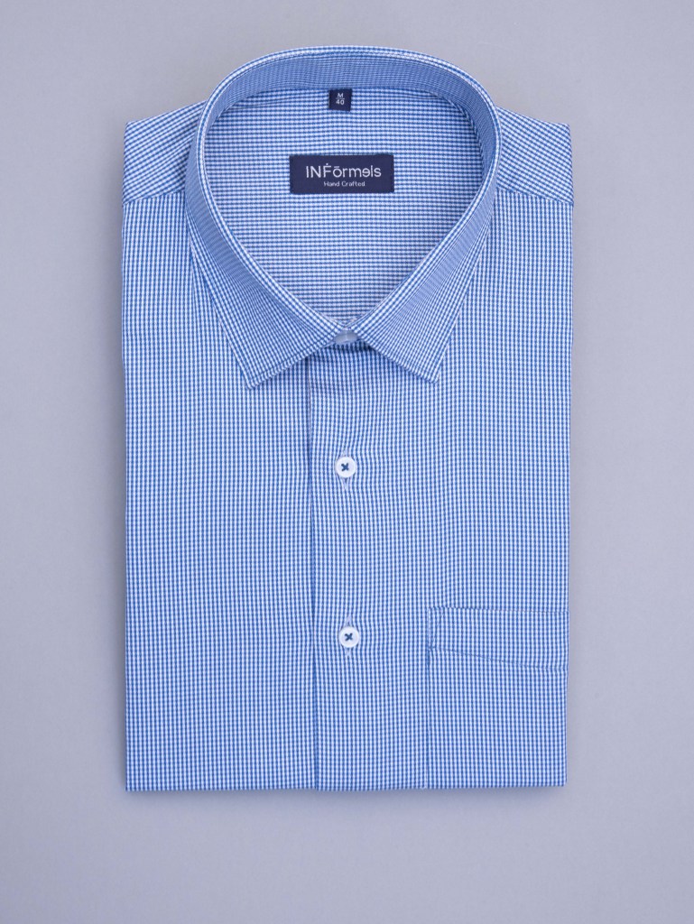 Ocean aqua blue gingham checks