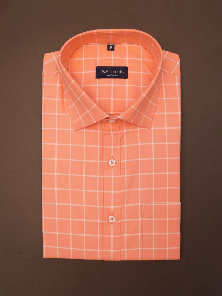 Orange Zest Checks Shirt