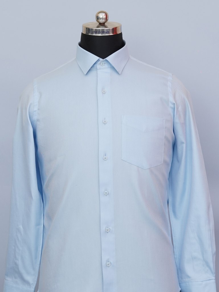 Sapphire Elegance Twill Sky Blue Shirt