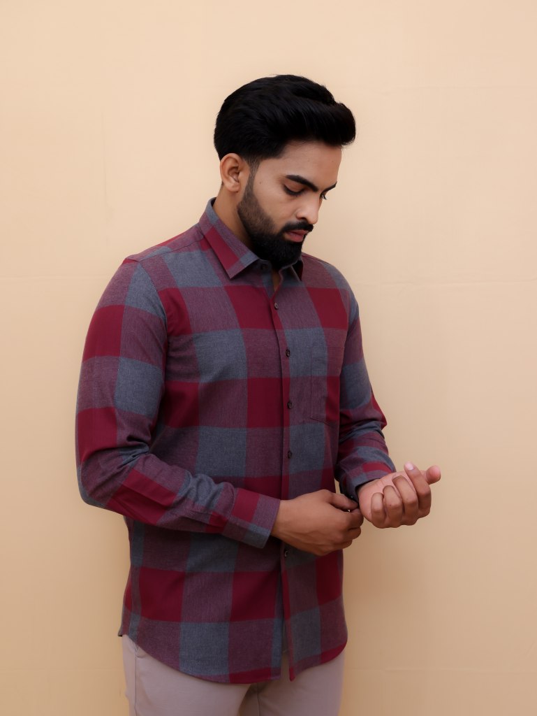 Smoky Maroon Plaid Shirt