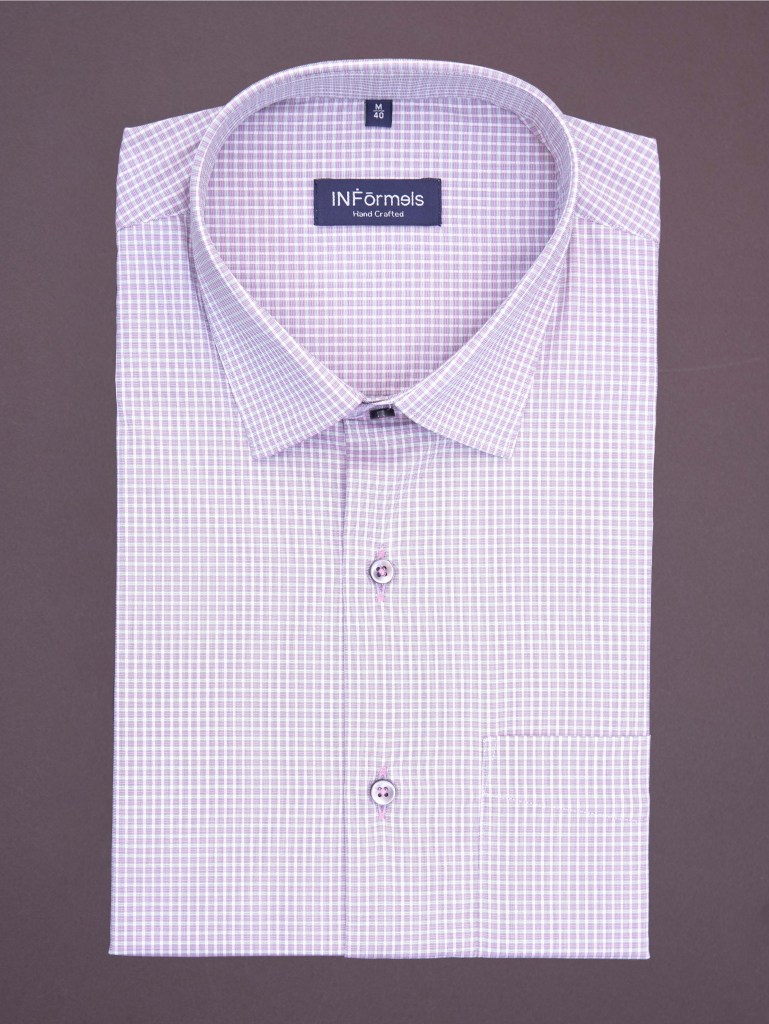 Twilight pink grey checkered shirt