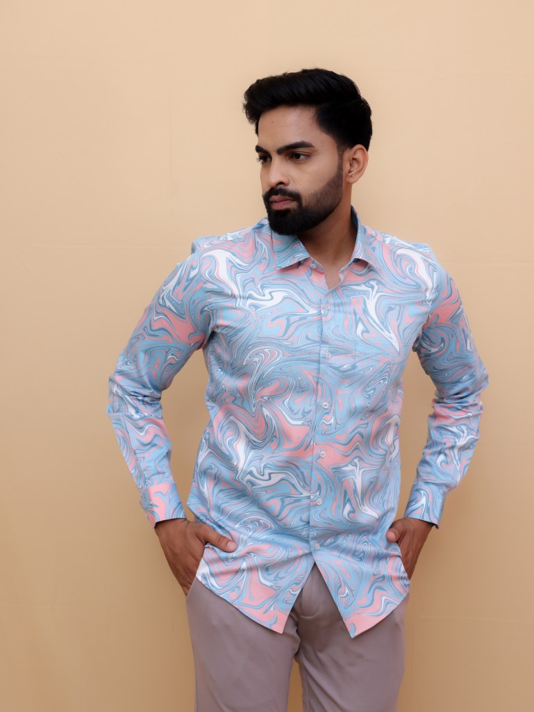 Wave Fusion Printed Shirt