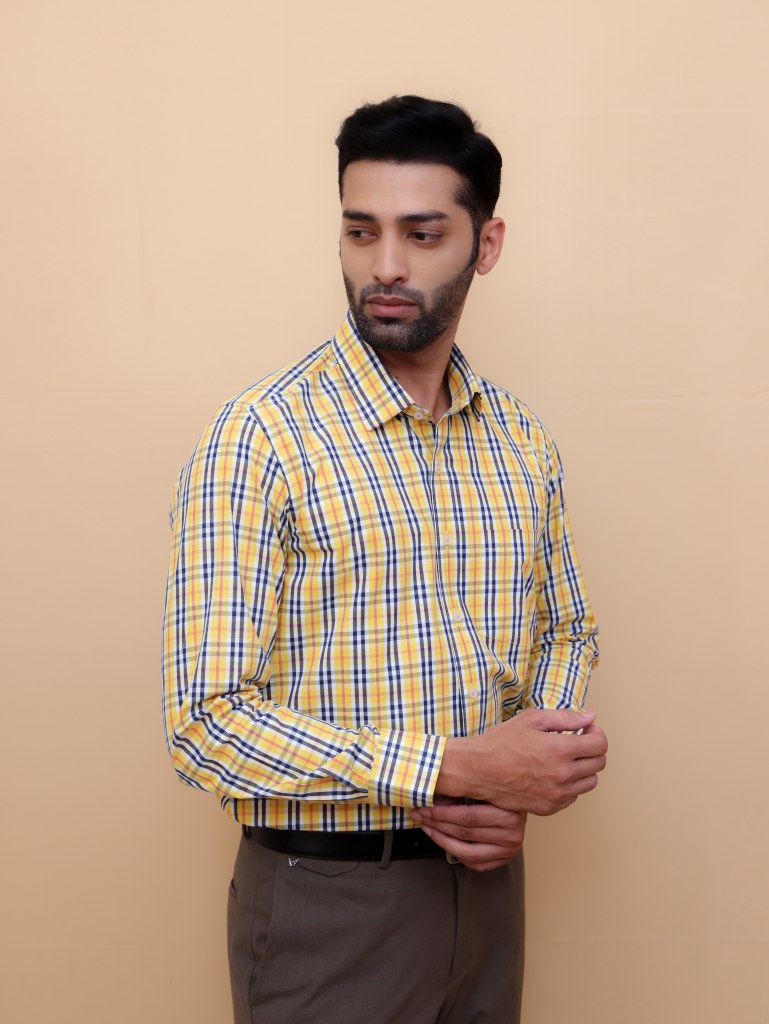 Yellow Dusk Checks Shirt