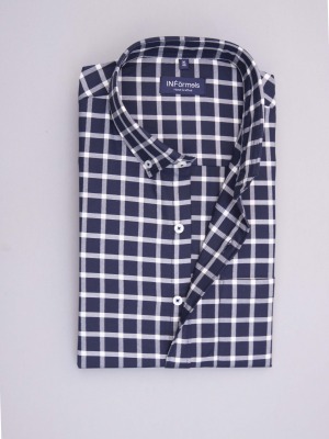 Adam black and white checks button down shirt