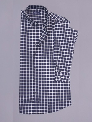 Adam black and white checks button down shirt