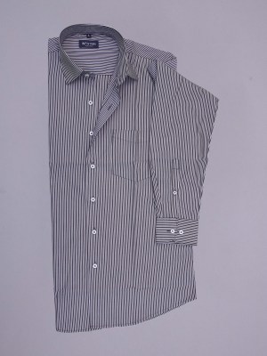 Anchor grey white poplin stripe shirt