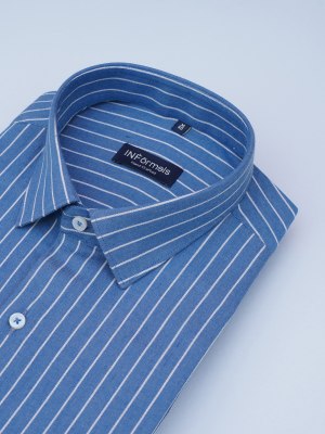 Blue Ribbon White Striped Shirt