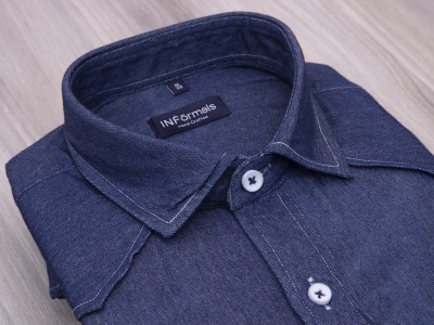 Dalphon Indigo blue white inner denim shirt