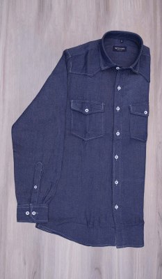 Dalphon Indigo blue white inner denim shirt