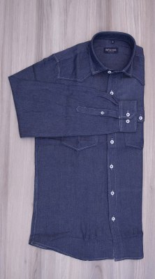 Dalphon Indigo blue white inner denim shirt