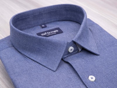 Midnight blue star twill shirt