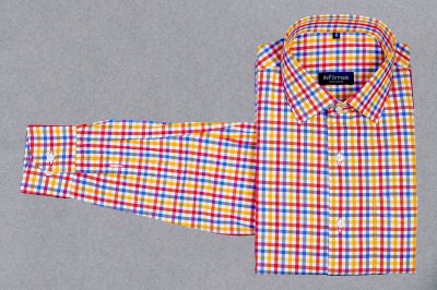 Fedele red  blue yellow checks shirt