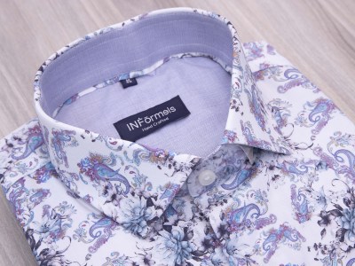 Felisto Purple paisley printed shirt