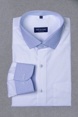 Frank white shirt with stripe collar