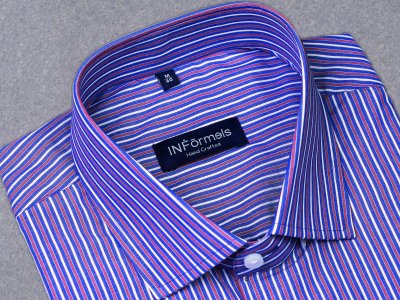 Gabriel blue purple white stripe shirt