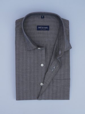 Gentle Granite Herringbone Grey Shirt