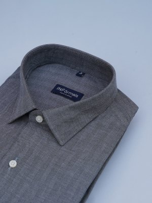 Gentle Granite Herringbone Grey Shirt