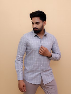 Grey Marble Checks Shirt