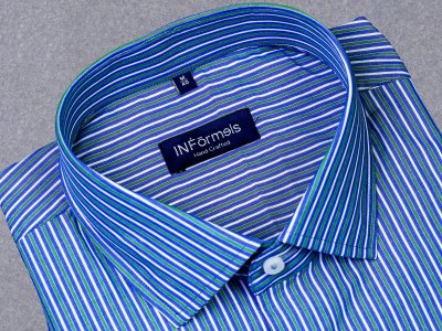 Henry blue green stripe shirt