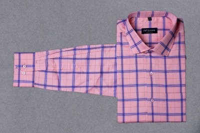 Lemuel orange royal blue checkered shirt