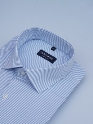 Lunar Whispers Skyblue Striped Shirt