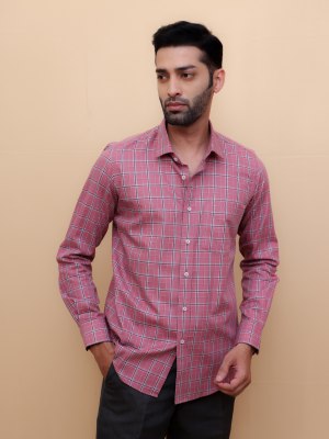 Mauve Lattice Checks shirt