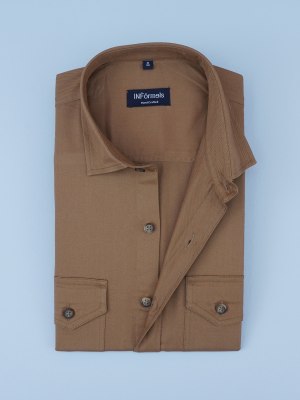 Mocha Duo Twill Casual Shirt