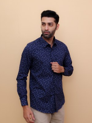 Navy Flora Printed Shirt