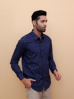 Navy Flora Printed Shirt