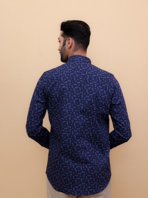 Navy Flora Printed Shirt