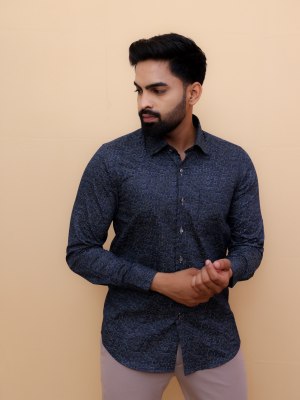 Navy Medallion Printed Shirt