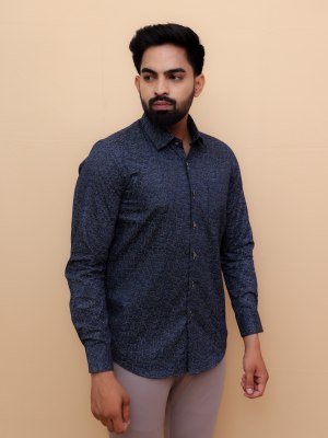 Navy Medallion Printed Shirt