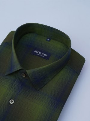 Neon Enigma Green Checks Shirt