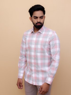 Oceanic Pink Mid Checks Shirt