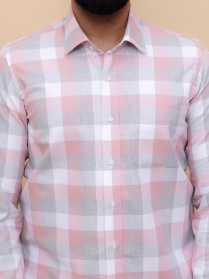 Oceanic Pink Mid Checks Shirt