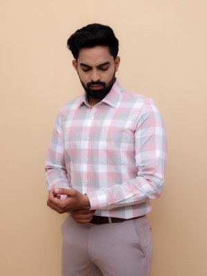 Oceanic Pink Mid Checks Shirt